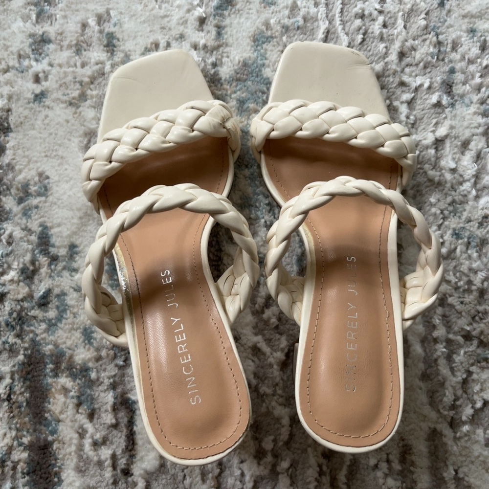 Braided open toe heels - size 8.5